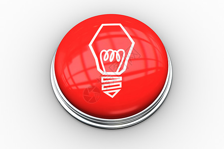 按钮上光灯泡图形复合图像力量红色创新插图计算机数字绘图控制背景图片