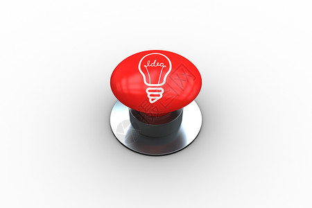 按钮上光灯泡图形复合图像计算机力量创新绘图数字插图控制红色背景图片