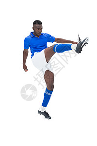 蓝踢足球运动员Blue kick黑色运动活动世界闲暇足球团队杯子运动服球衣背景图片