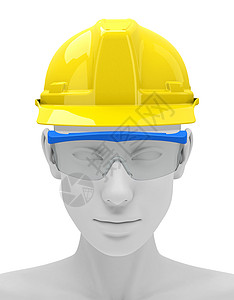 兽头人身个人人身防护设备风镜眼镜装备工作服帽子头盔工程师员工注意力护目镜背景