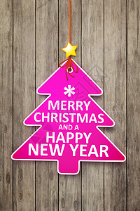 圣诞粉色Christmas 树标签假期商业装饰品礼物季节贸易卡片横幅插图生态背景