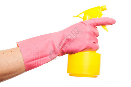 粉红色手套孤立斯普拉高清图片