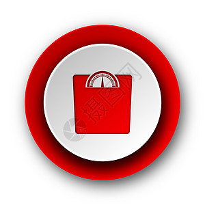 原创生活图标白色背景上的现代网络图标红色乐器节食测量营养按钮标签商业网站平衡身体背景
