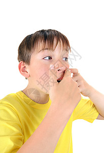 people和People的小孩焦虑手指男性皮肤孩子压力脸颊青少年小伙子粉刺背景