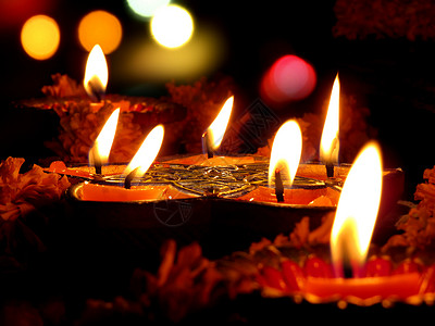 Diwali 宗教仪式灯背景图片