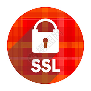ssl 红平面图标孤立警卫服务互联网交易网络隐私商业证书贴纸网站背景图片