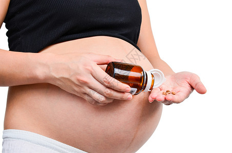 服药的孕妇母亲卫生怀孕腹部过敏感染药品压力疼痛饮食高清图片