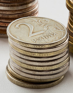 一块钱硬币俄罗斯卢布硬币预算商业国库抵押金币大奖银行交换金融口袋背景