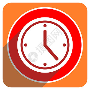 设计定时体检时间为红色平面图标手表塞子平面图标倒数按钮历史网络警报计时器闹钟背景