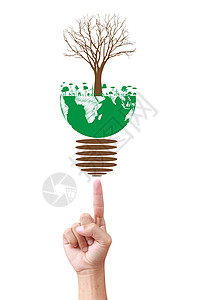 绿色概念 在地球上的树木手中树叶能源插座插头行星公司生物垃圾水滴生态旅游背景图片