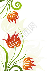 矢量花背景叶子艺术插图风格漩涡装饰曲线植物创造力背景图片