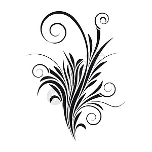 矢量花状螺旋植物叶子漩涡装饰风格艺术曲线创造力背景图片