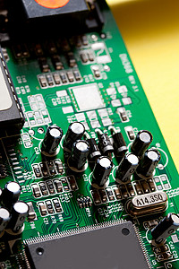 黄色计算机系统板的详情速度阴影小路芯片电路母板内存木板电脑记忆背景图片