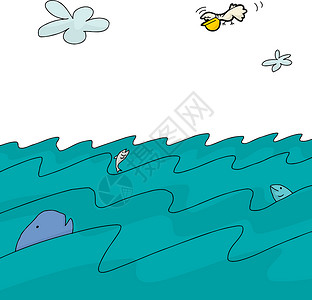 海洋背景漫画背景图片