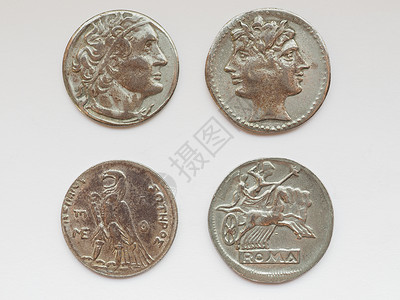 罗马硬币货币现金财富银行业金融商业背景图片