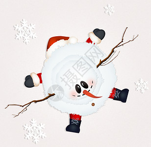 有趣的圣诞老人景观雪人季节插图快乐雪崩动物雪花新年庆典背景图片