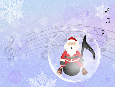 圣诞音符圣诞音乐会笔记微笑唱歌卡通片音符合唱派对庆典雪花孩子们背景