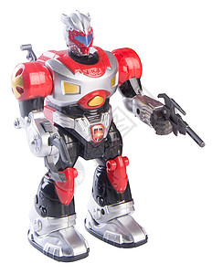 背景上的玩具机器人Name小说金属科学童年机器控制白色红色乐趣背景图片