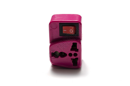 粉粉色适配器插件电缆插头别针塑料电气房子插座活力出口技术背景图片