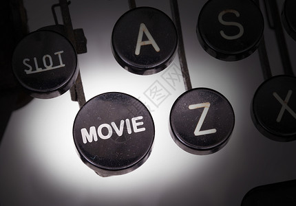 电影背后的故事带有特殊按钮的打字机社论作者小说机器评书打字稿诗歌标题故事字体背景