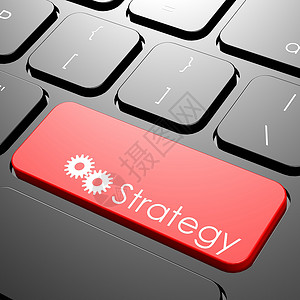 战略键盘金融工作按钮生长电脑成就市场动机数据红色背景图片