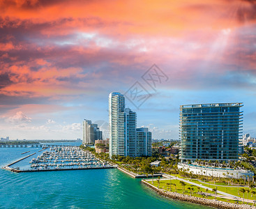 迈阿密天际线市中心城市的高清图片