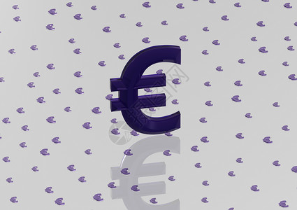 大三维蓝色欧元标志符号花费力量金融价格银行业储蓄货币投资白色绿色背景图片