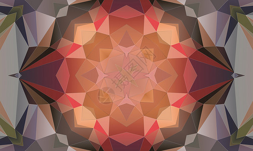 心型多边形元素抽象的千叶多色图案艺术橙子多边形商业技术插图创造力互联网玫瑰墙纸背景
