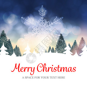 圣诞快乐贺词环境问候语风景字体树木森林枞树贺卡计算机绘图背景图片