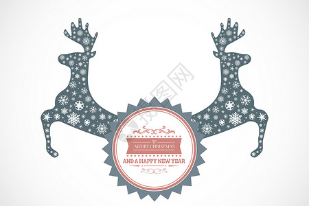 快乐圣诞节消息的复合图象标识计算机精灵插图时候驯鹿绘图庆典灰色假期背景图片