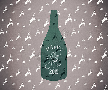 新年瓶装的复合图像时候绘图瓶子墙纸绿色标识喜庆庆典潮人快乐背景图片