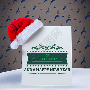 快乐圣诞节消息的复合图象喜庆计算机标识驯鹿潮人灰色主题标语假期蓝色背景图片