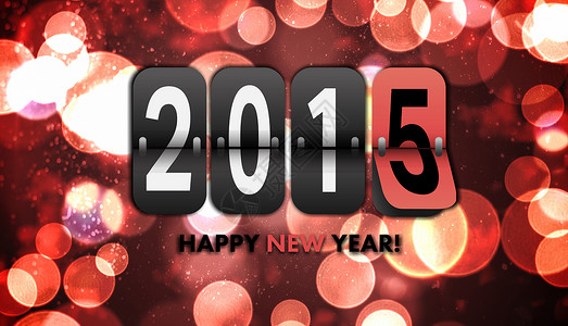 2015年新年快乐的复合形象红色绘图计算机圆圈滚筒黑色滚动背景图片