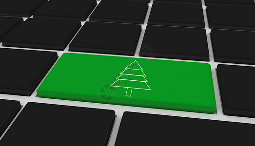 Fir 树的复合图像绿色键盘枞树黑色计算钥匙电脑绘图计算机技术背景图片