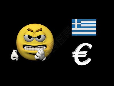 黄色符号表情愤怒和欧元  3d黄色情感蓝色符号微笑危机数字网络笑脸互联网背景