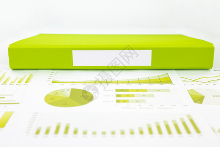 含有分析图和教育报告的分析图表的空白绿色文件夹Name背景图片