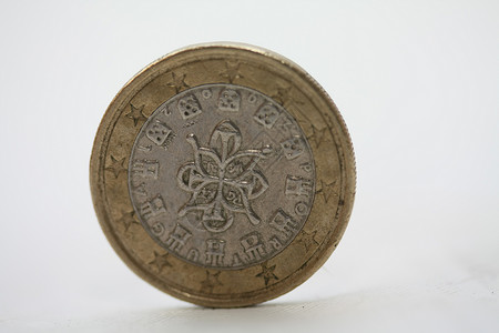 一枚葡萄牙硬币背景图片