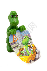 绿色玩具恐龙背景图片