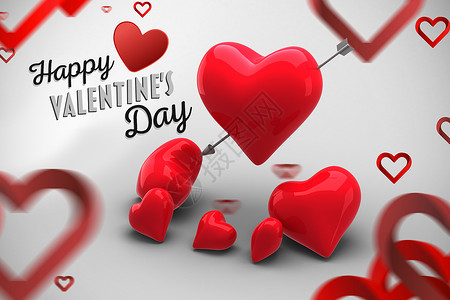 丘比特矢量图标情人节快乐日的复合图像灰色绘图红色浪漫计算机插图情人白色背景