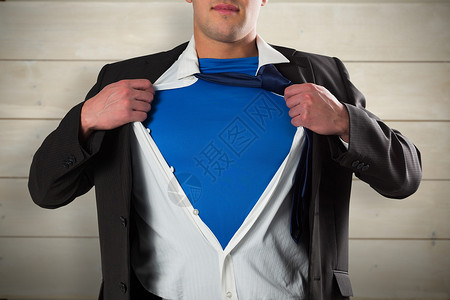 商务人士打开他衬衫超级英雄风格的复合形象 超人商业绘图男性灰色剥离计算机数字木头职业男人背景图片