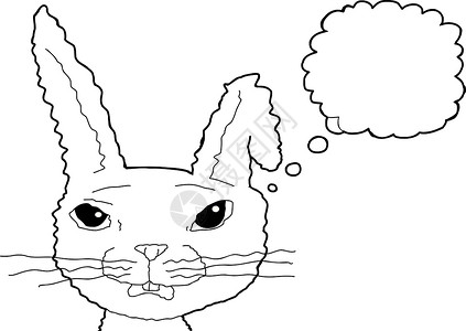 插图个令人惊讶的兔子思维概要背景