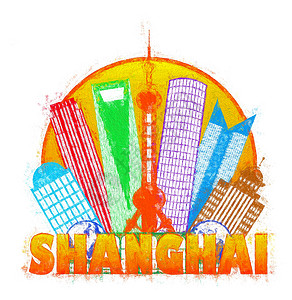 上海市天线圈印象主义者说明背景图片