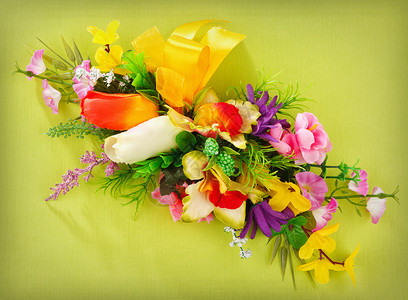黄色背景的花卉布局标签花瓣艺术花朵卡片盒子庆典假期庆祝框架背景图片