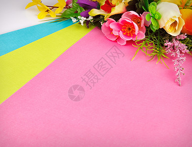 人造花朵安排广告卡片白色艺术粉色婚礼空白庆祝框架自然背景图片