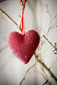 心脏卡片问候语庆典浪漫红色背景图片