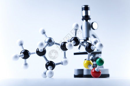 分子结构 明亮的现代化学概念科学测试吉祥物活力插图质子显微镜技术化学品生物学背景图片