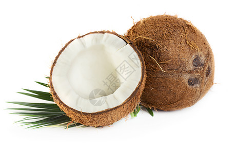 去壳椰子椰子热带水果棕榈摄影坚果创造力照片圆圈食物叶子背景