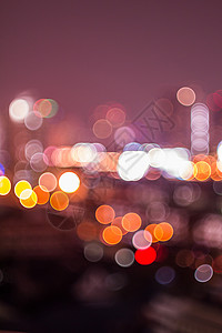 夜里Bokeh和城市风景的偏移公园天际城市背景圆形夜生活墙纸旅行天空背景图片