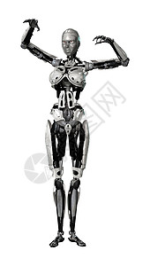 Cyborg 电子计算机电子人科幻小说科学智力电脑女士技术机器白色背景图片