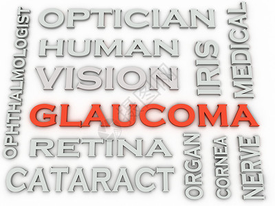 发布会主视觉3d图像 Glaucoma发布概念词云背景医疗生物学测试鸢尾花配镜师疾病教育科学白内障身体背景